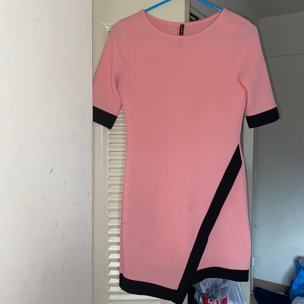 Peach and Black Dress